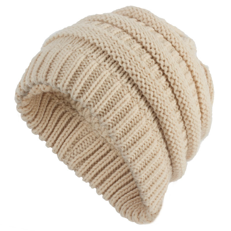 Wholesale Ponytail Knitted Woolen Hats Multi-color Pullover Hats